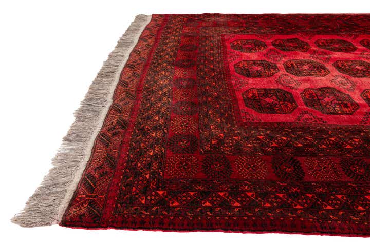 7' x 9' 6 Hand Knotted Afghan Akhche Wool Rug