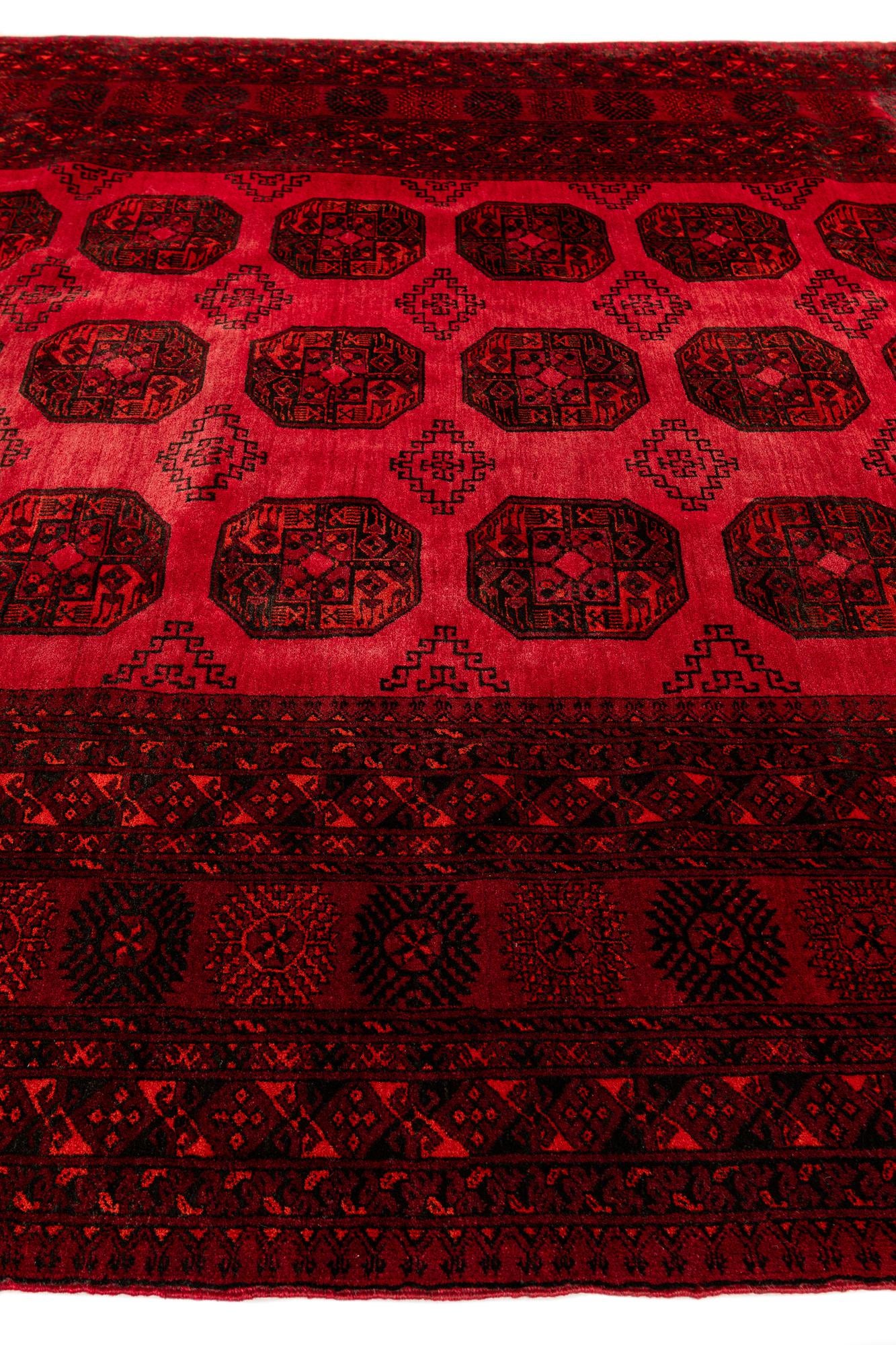 7' x 9' 6 Hand Knotted Afghan Akhche Wool Rug