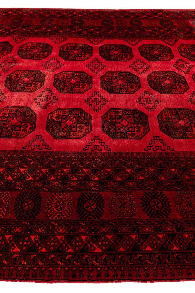 7' x 9' 6 Hand Knotted Afghan Akhche Wool Rug