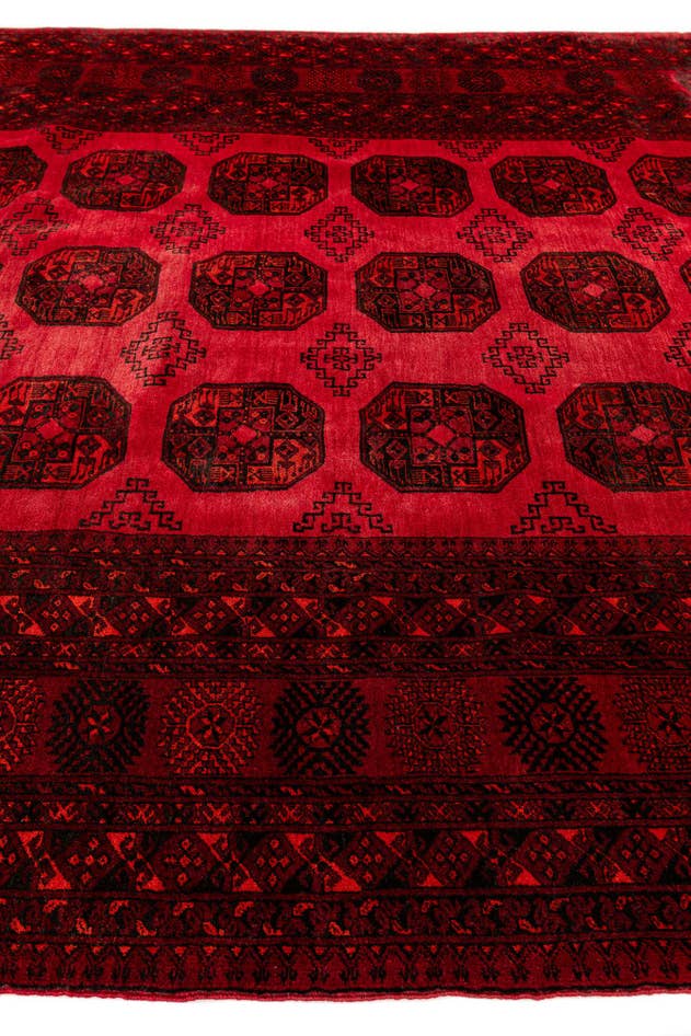 Detail image of 7' x 9' 6 Hand Knotted Afghan Akhche Wool Rug