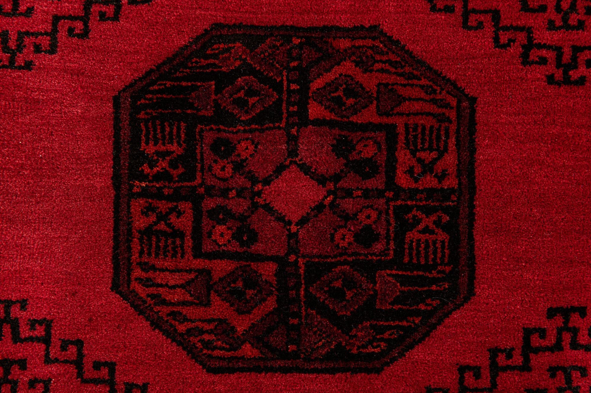 7' x 9' 6 Hand Knotted Afghan Akhche Wool Rug