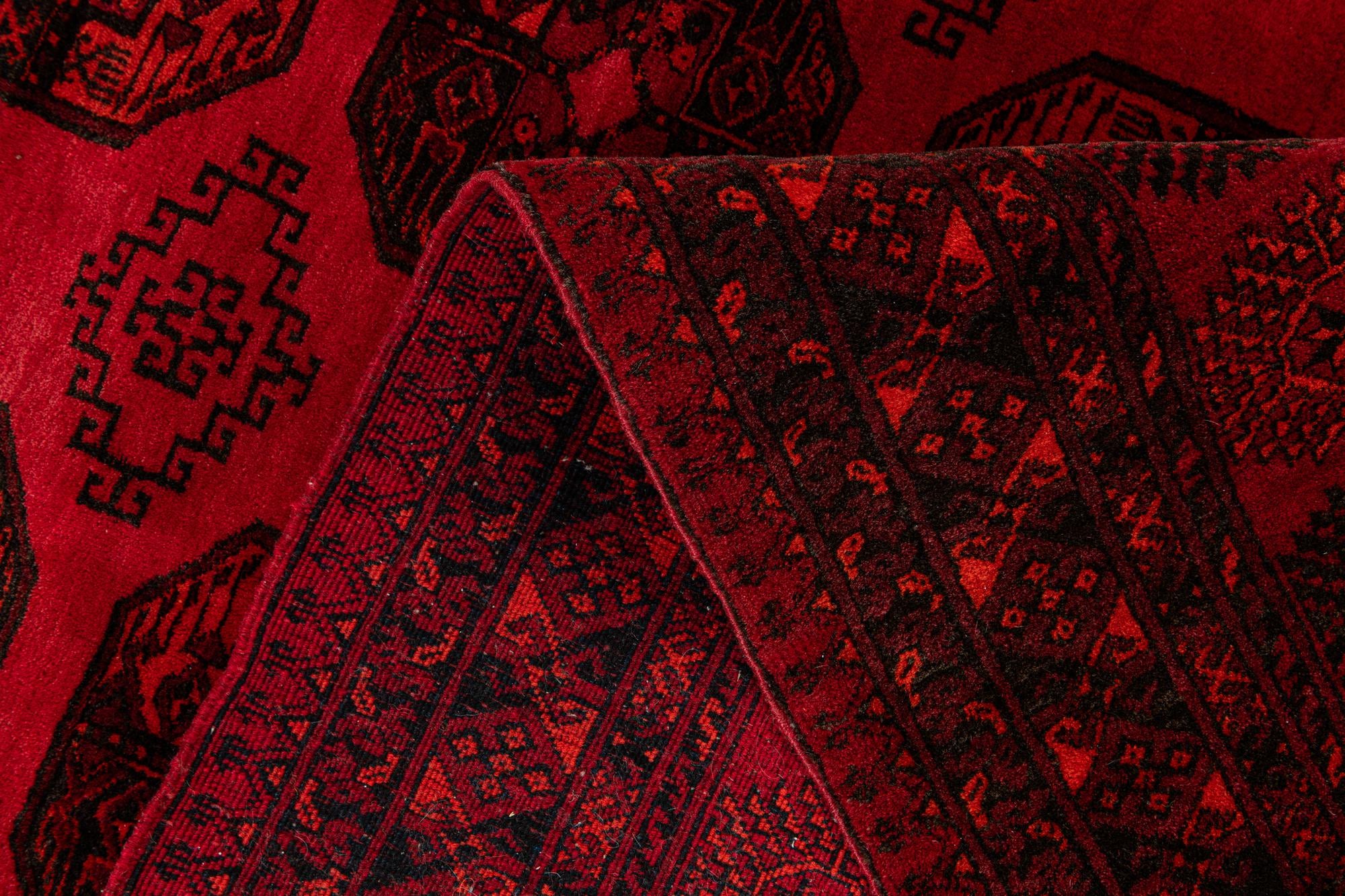 7' x 9' 6 Hand Knotted Afghan Akhche Wool Rug