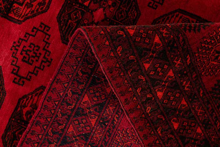 7' x 9' 6 Hand Knotted Afghan Akhche Wool Rug