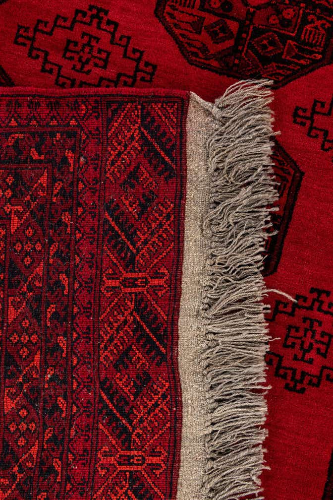 7' x 9' 6 Hand Knotted Afghan Akhche Wool Rug