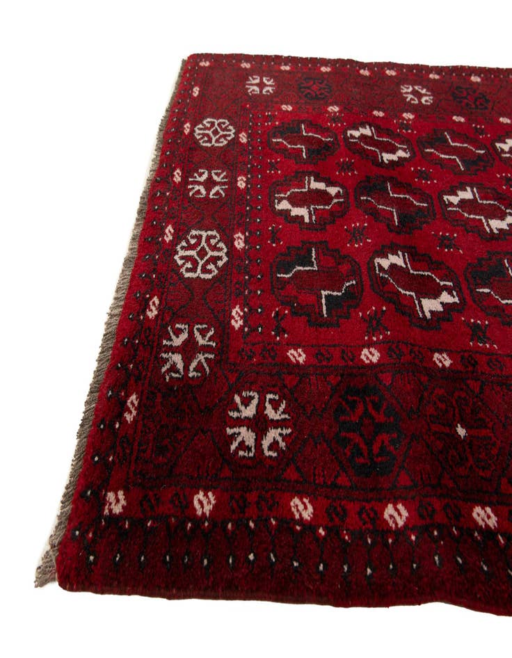 Detail image of 3' 9 x 6' 7 Hand Knotted Afghan Akhche Wool Rug