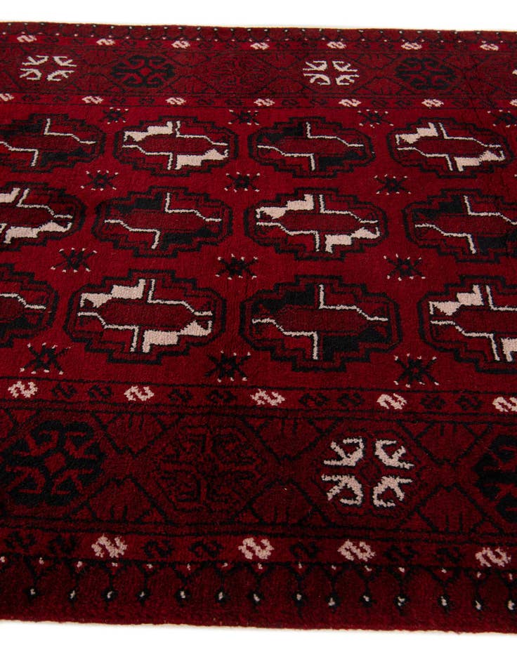 Detail image of 3' 9 x 6' 7 Hand Knotted Afghan Akhche Wool Rug