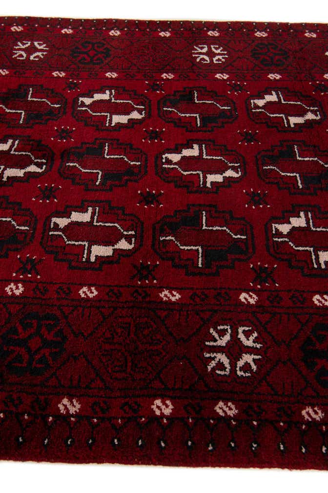 3' 9 x 6' 7 Hand Knotted Afghan Akhche Wool Rug