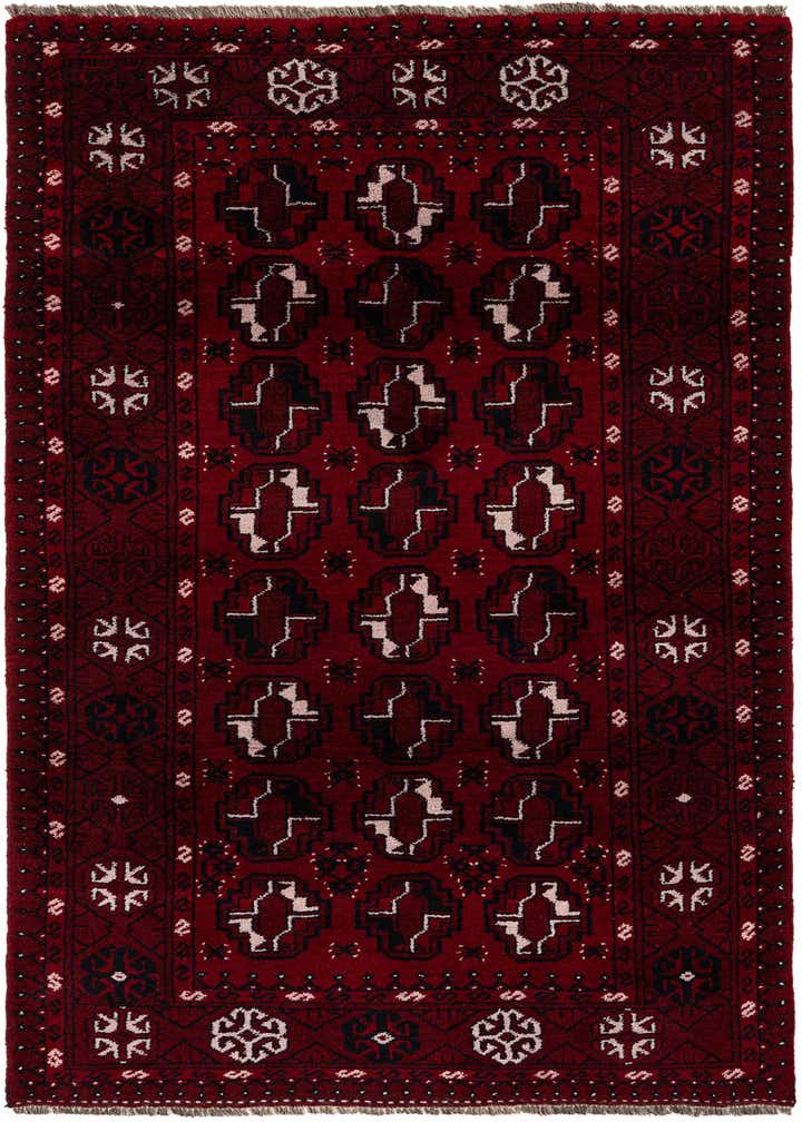 3' 9 x 6' 7 Hand Knotted Afghan Akhche Wool Rug