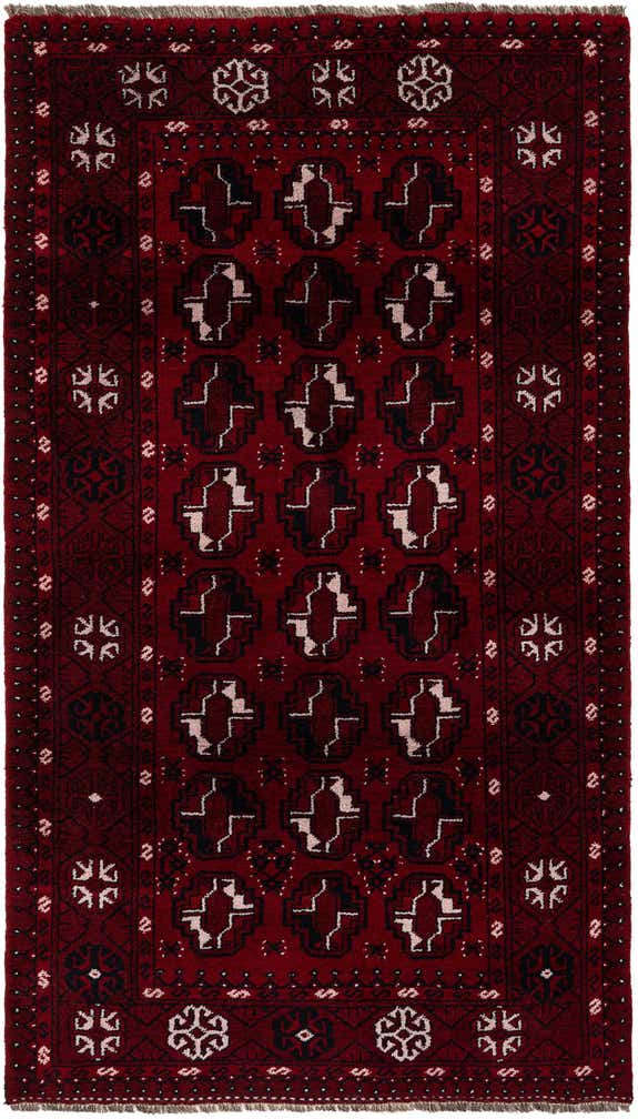 3' 9 x 6' 7 Hand Knotted Afghan Akhche Wool Rug
