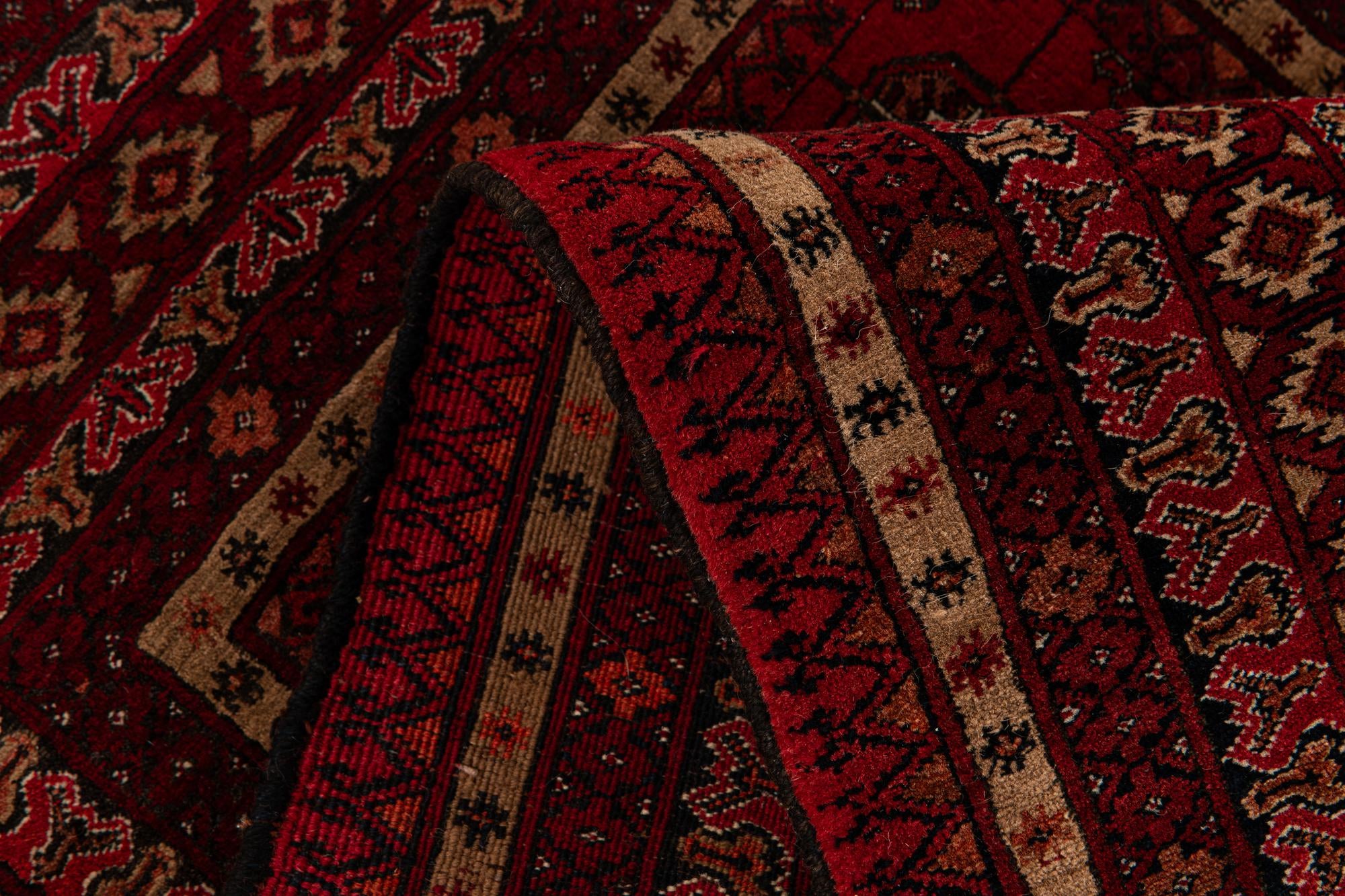 3' 7 x 5' 11 Hand Knotted Afghan Akhche Wool Rug