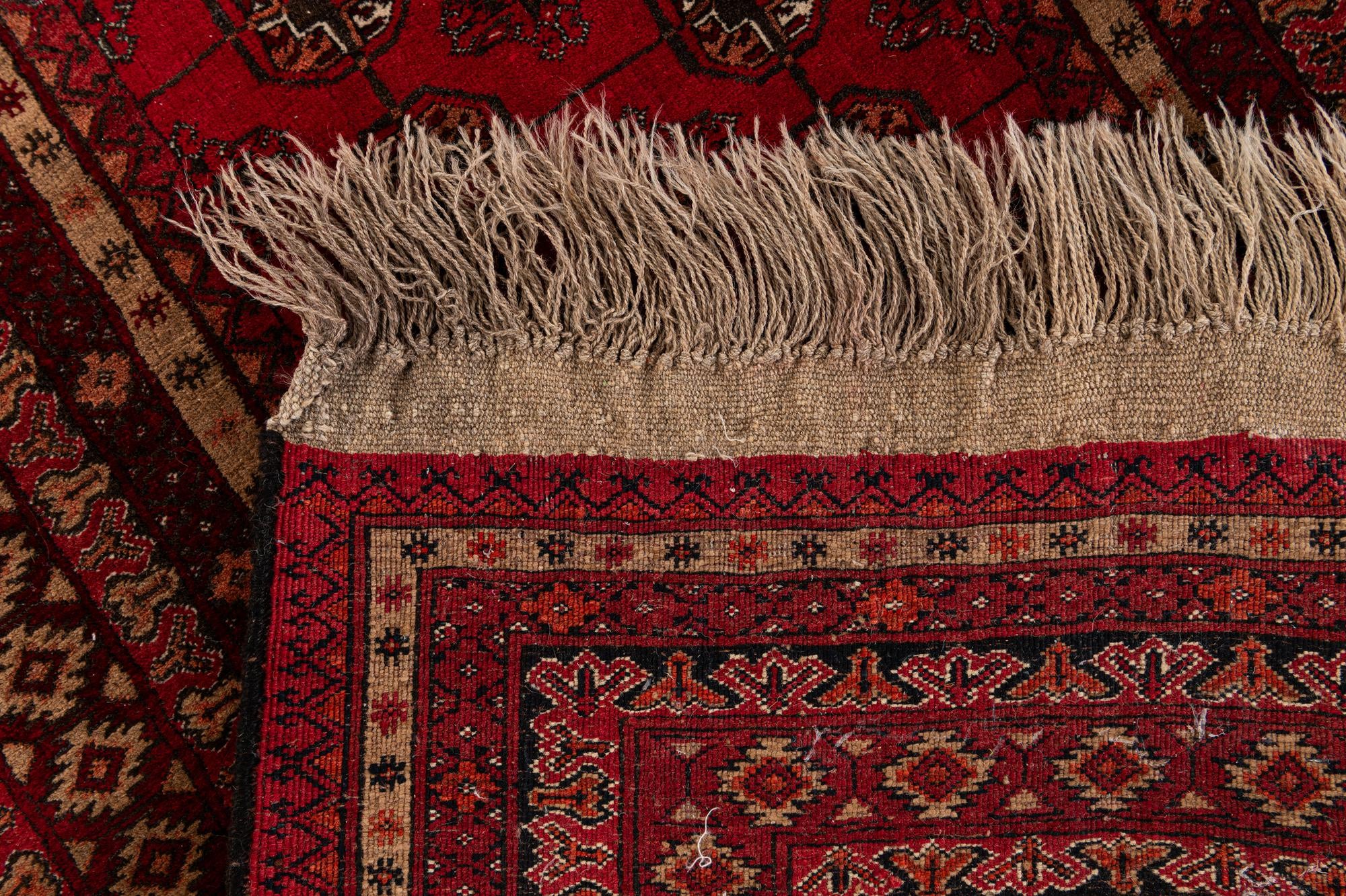 3' 7 x 5' 11 Hand Knotted Afghan Akhche Wool Rug
