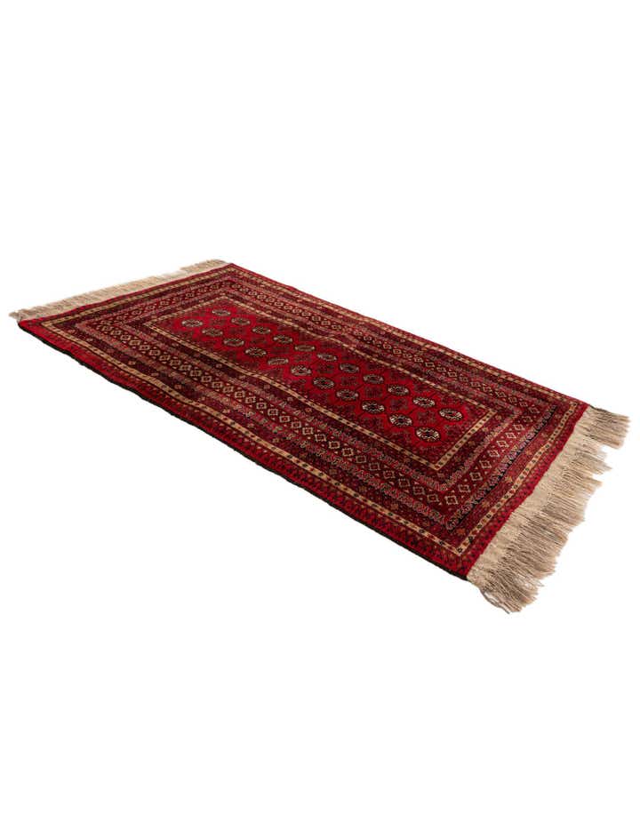 3' 7 x 5' 11 Hand Knotted Afghan Akhche Wool Rug