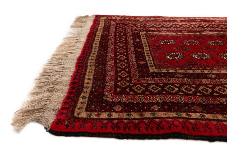 Detail image of 3' 7 x 5' 11 Hand Knotted Afghan Akhche Wool Rug
