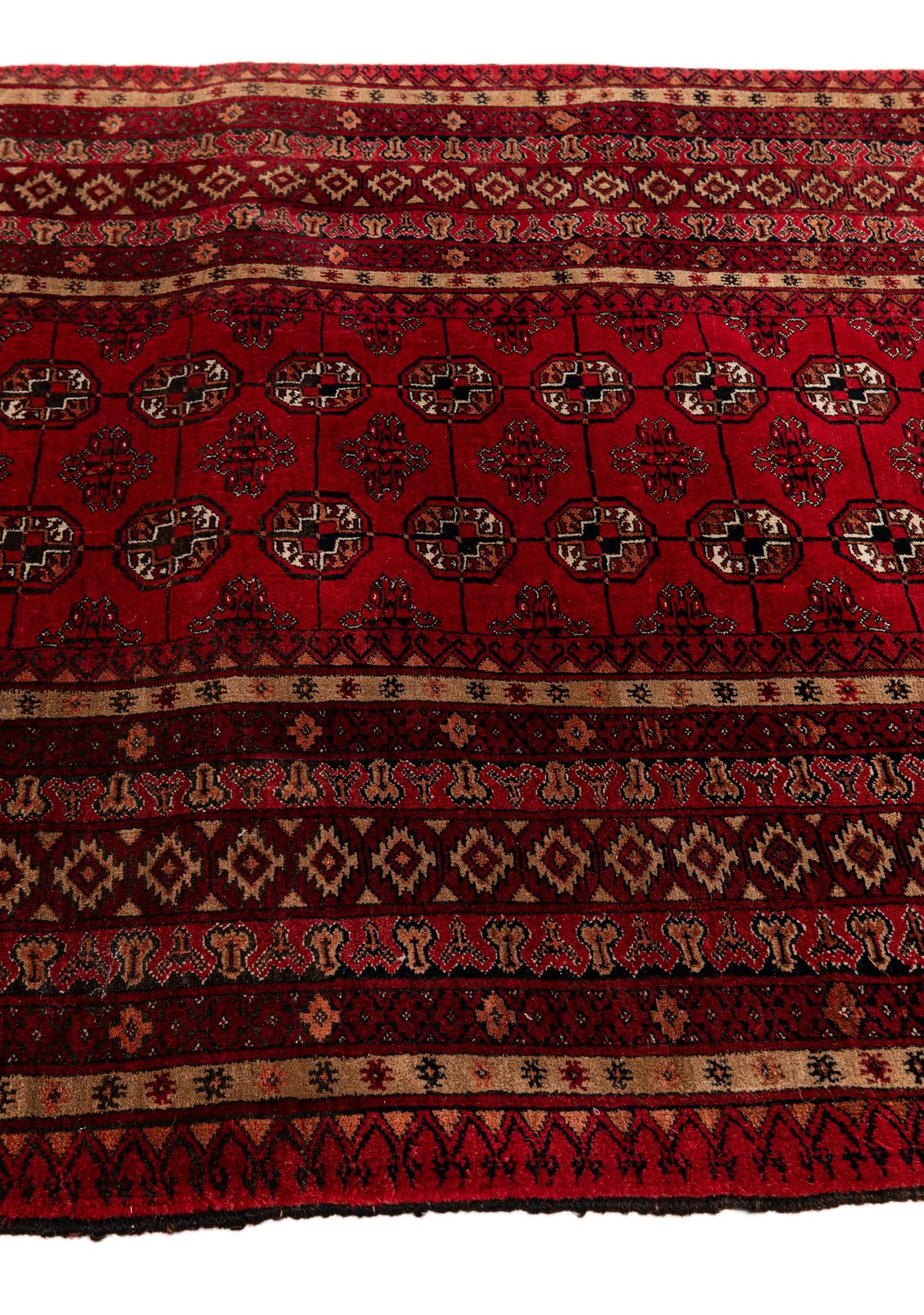 3' 7 x 5' 11 Hand Knotted Afghan Akhche Wool Rug
