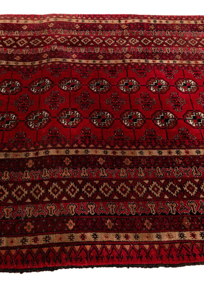Detail image of 3' 7 x 5' 11 Hand Knotted Afghan Akhche Wool Rug