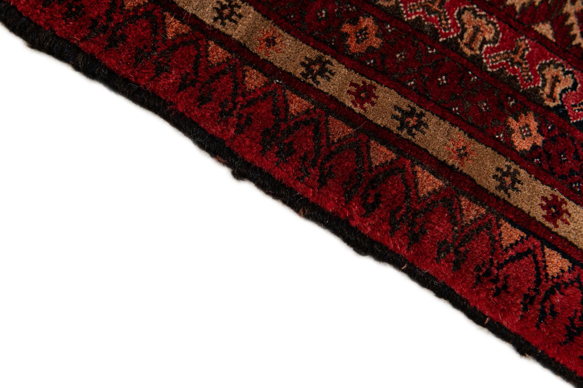 3' 7 x 5' 11 Hand Knotted Afghan Akhche Wool Rug