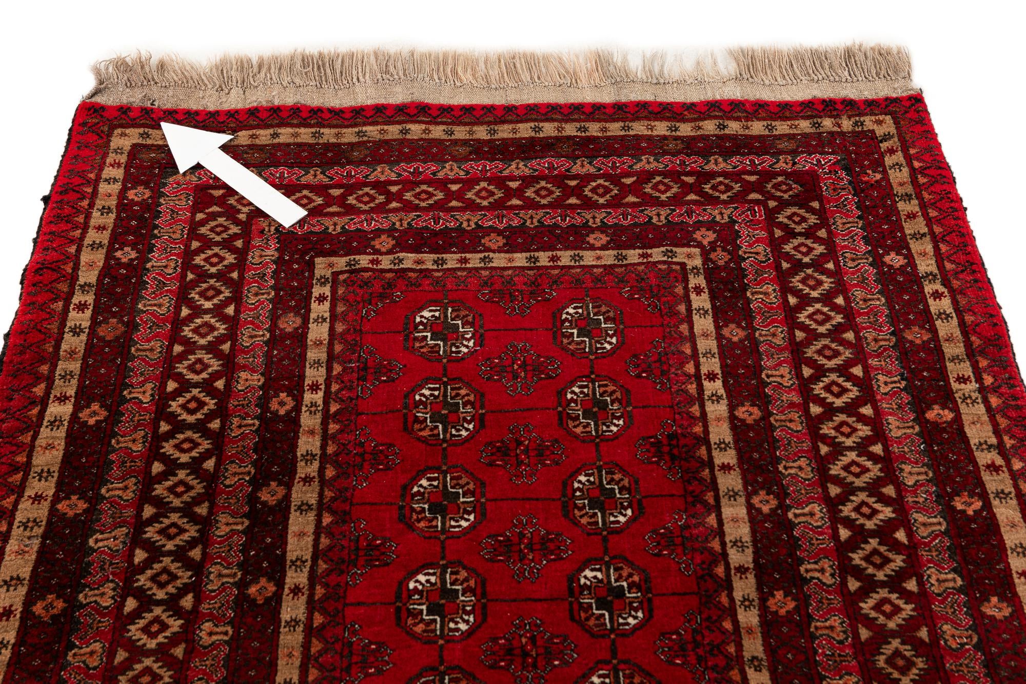 3' 7 x 5' 11 Hand Knotted Afghan Akhche Wool Rug