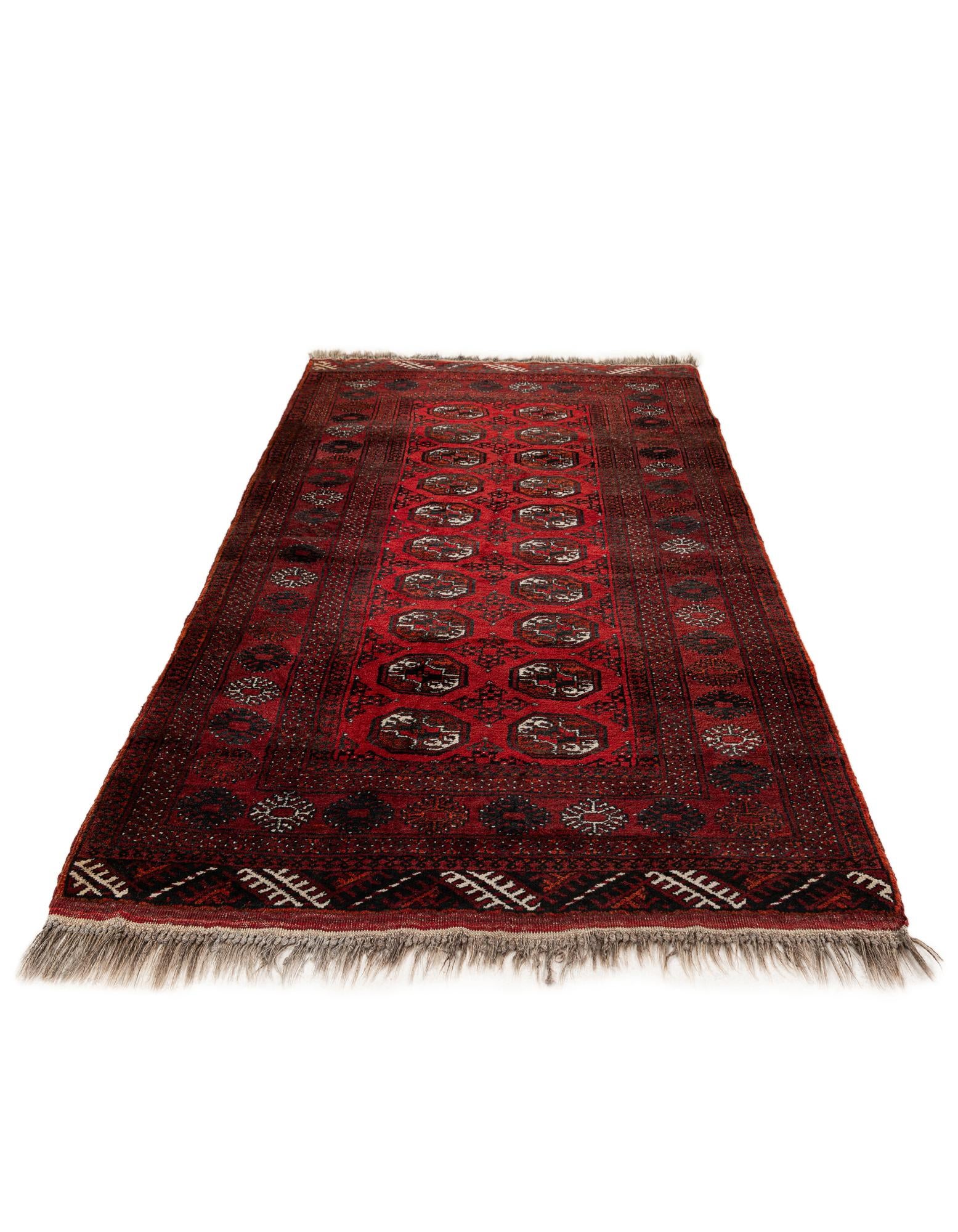 3' 6 x 6' 1 Hand Knotted Afghan Akhche Wool Rug