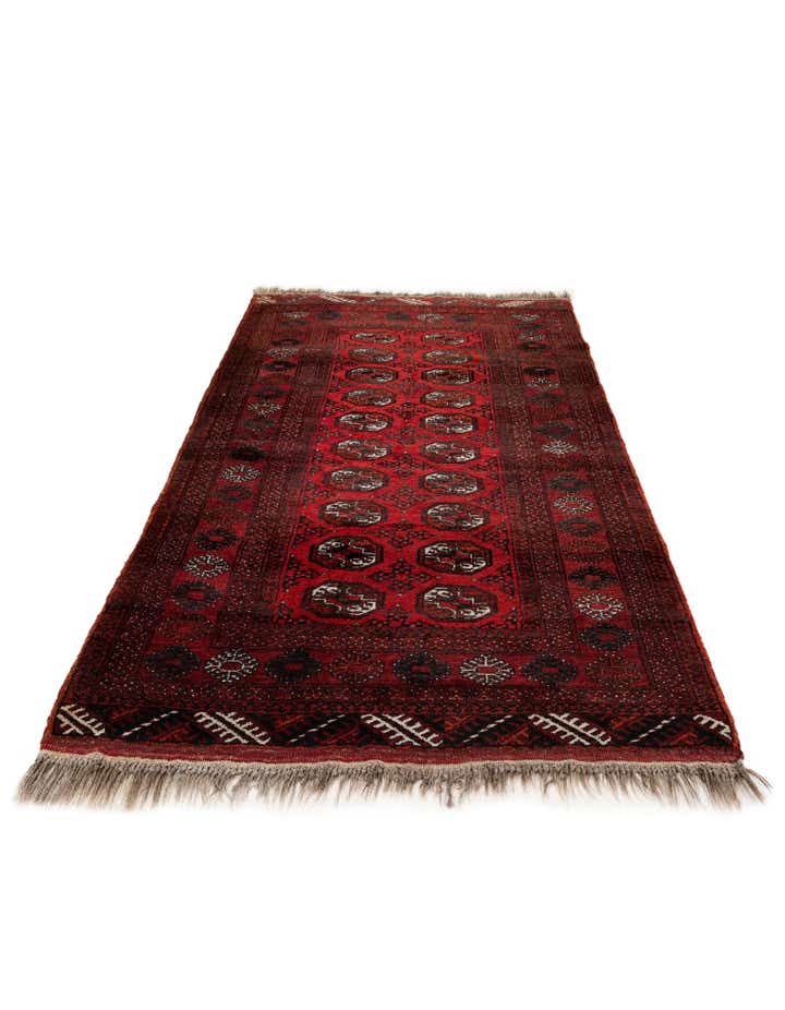 3' 6 x 6' 1 Hand Knotted Afghan Akhche Wool Rug