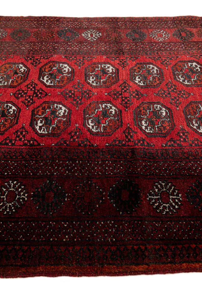 3' 6 x 6' 1 Hand Knotted Afghan Akhche Wool Rug