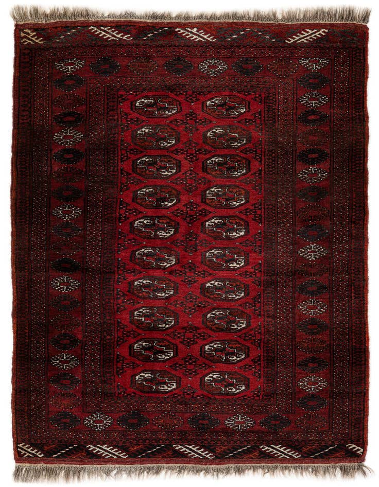 Detail image of 3' 6 x 6' 1 Hand Knotted Afghan Akhche Wool Rug