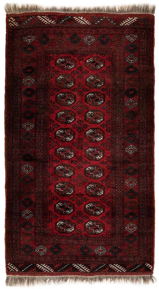 3' 6 x 6' 1 Hand Knotted Afghan Akhche Wool Rug