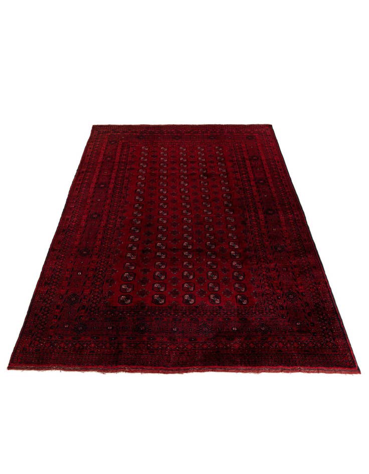 Detail image of 8' x 12' 5 Hand Knotted Afghan Akhche Wool Rug