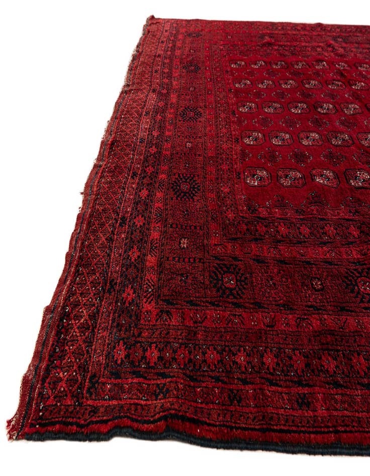 Detail image of 8' x 12' 5 Hand Knotted Afghan Akhche Wool Rug