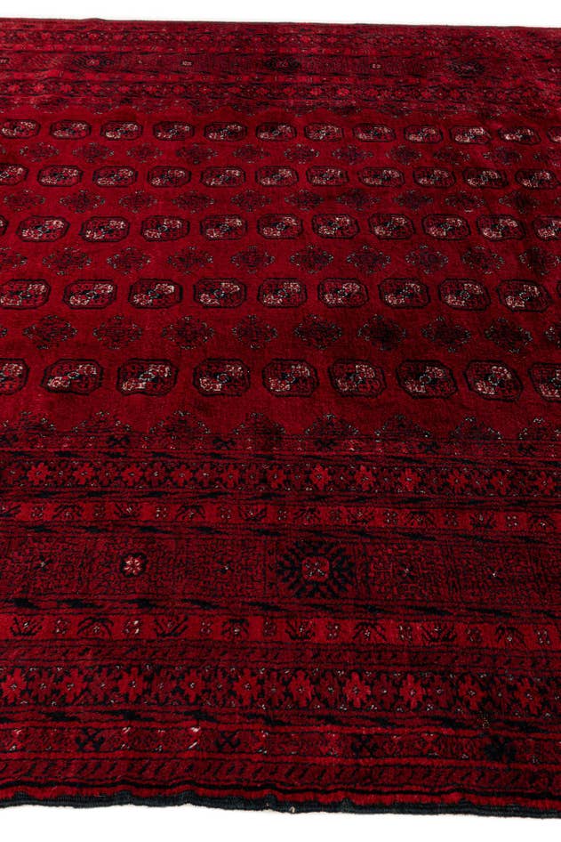 Detail image of 8' x 12' 5 Hand Knotted Afghan Akhche Wool Rug