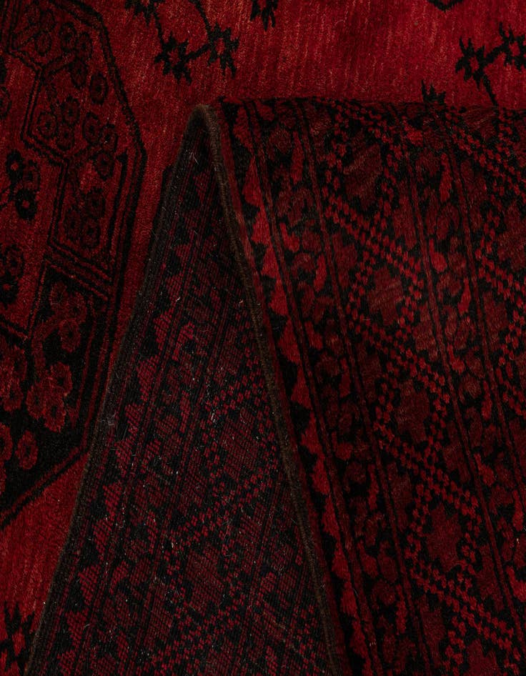 Detail image of 9' 2 x 11' 9  Hand Knotted Afghan Akhche Wool Rug