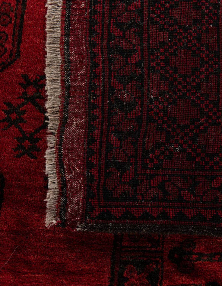 Detail image of 9' 2 x 11' 9  Hand Knotted Afghan Akhche Wool Rug
