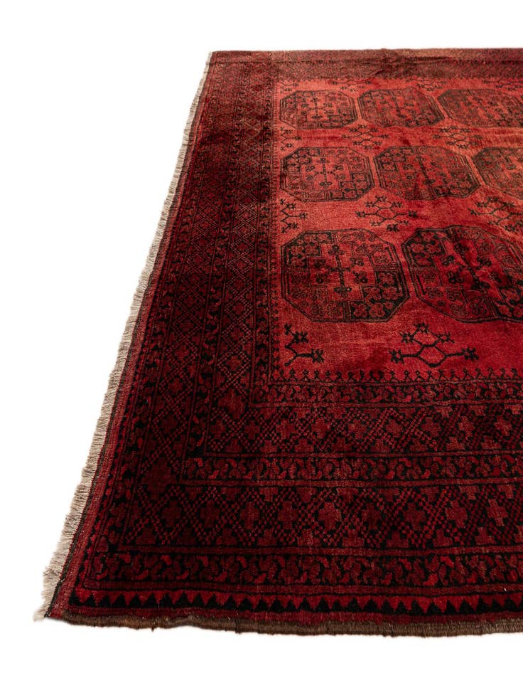 Detail image of 9' 2 x 11' 9  Hand Knotted Afghan Akhche Wool Rug