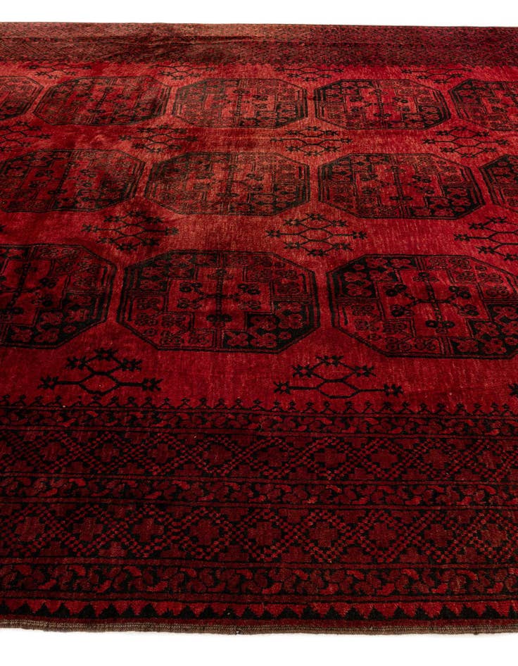 Detail image of 9' 2 x 11' 9  Hand Knotted Afghan Akhche Wool Rug