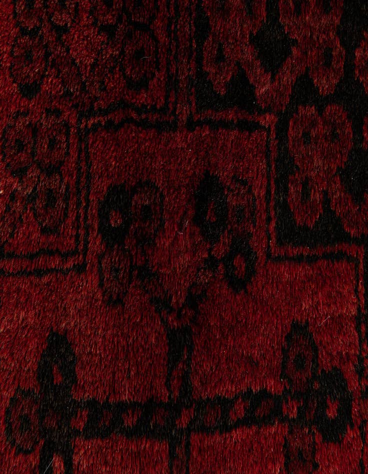 Detail image of 9' 2 x 11' 9  Hand Knotted Afghan Akhche Wool Rug