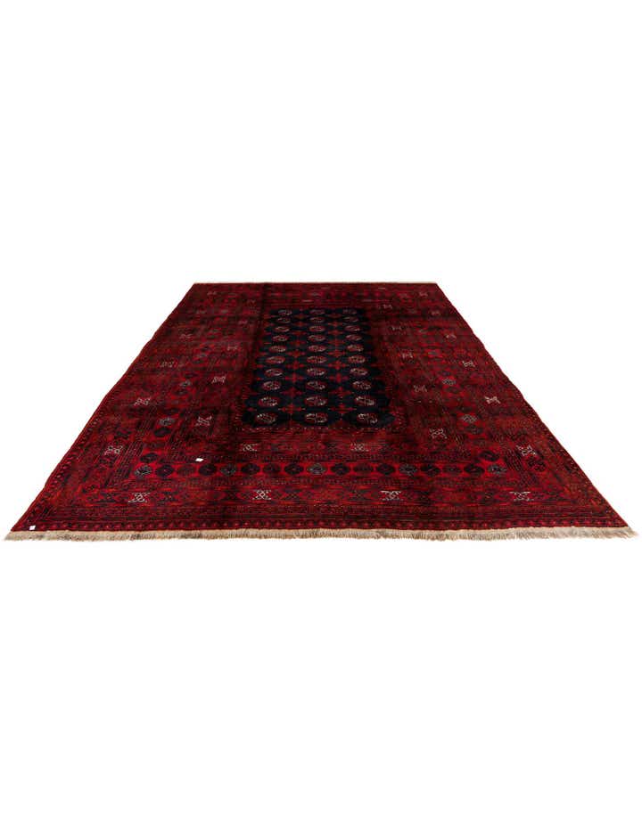 7' 11 x 9' 9 Hand Knotted Afghan Akhche Wool Rug