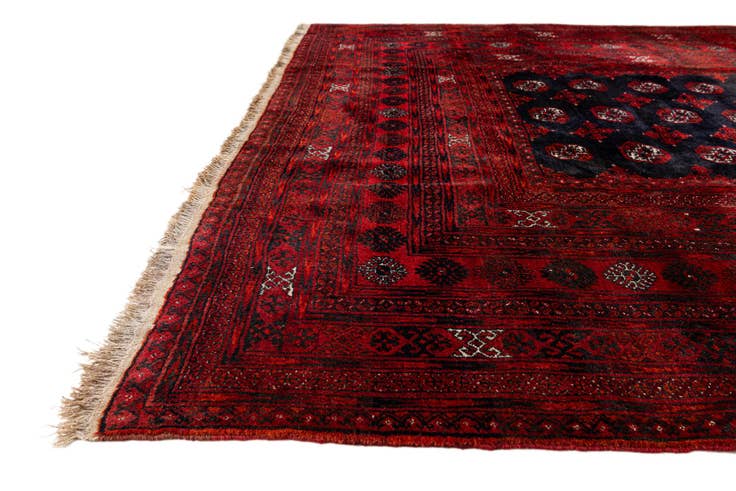 Detail image of 7' 11 x 9' 9 Hand Knotted Afghan Akhche Wool Rug