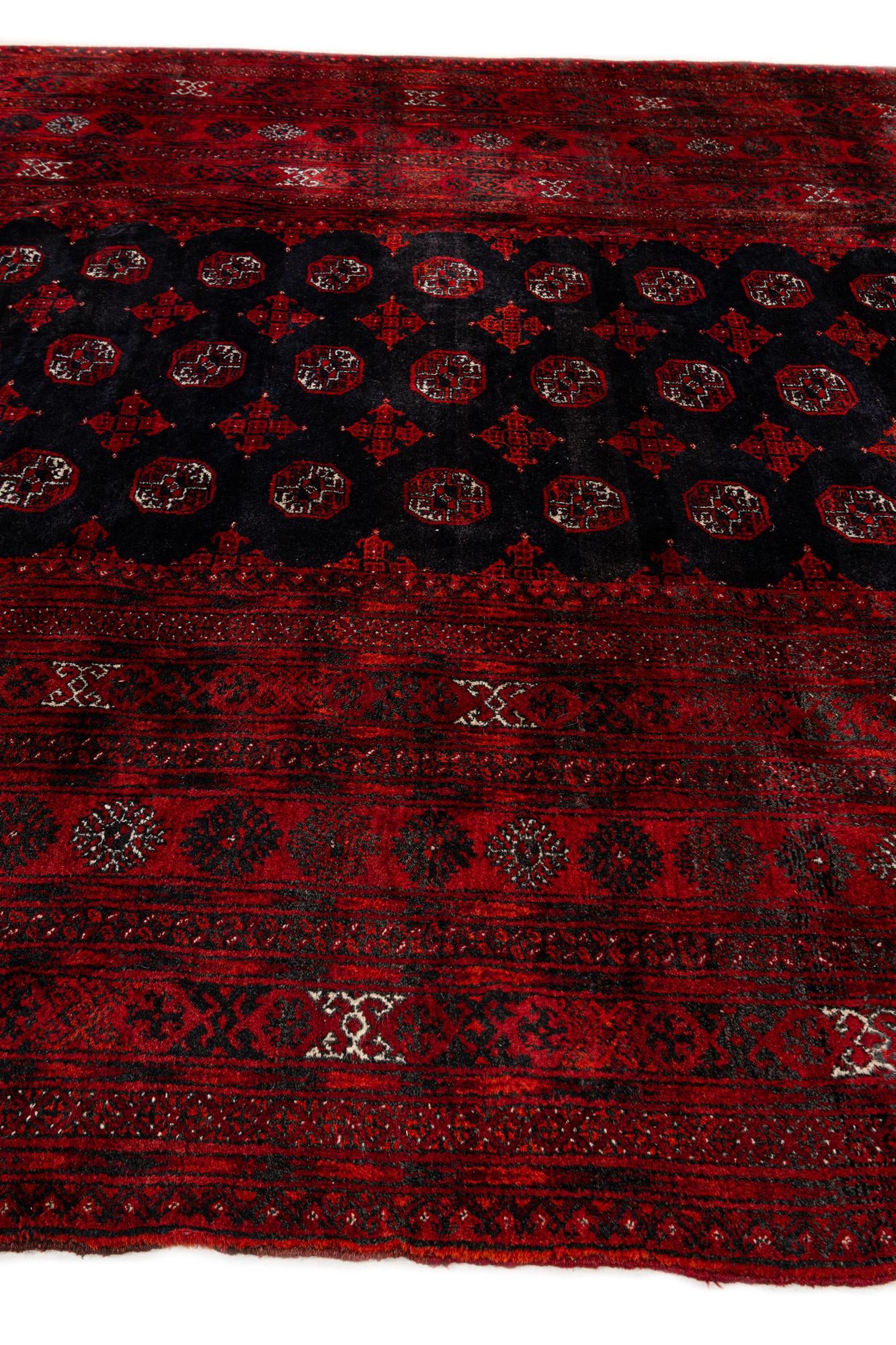 7' 11 x 9' 9 Hand Knotted Afghan Akhche Wool Rug