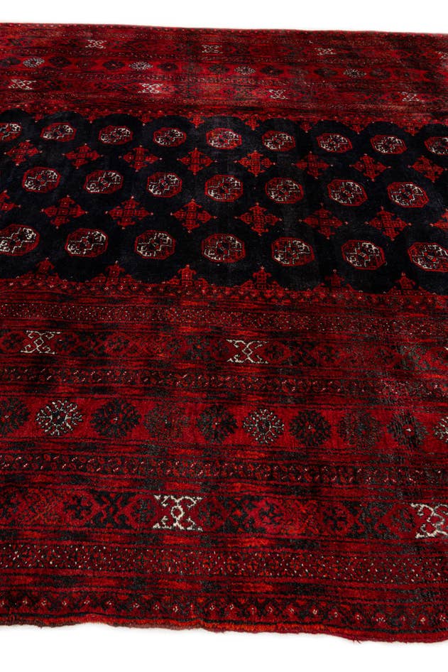 Detail image of 7' 11 x 9' 9 Hand Knotted Afghan Akhche Wool Rug