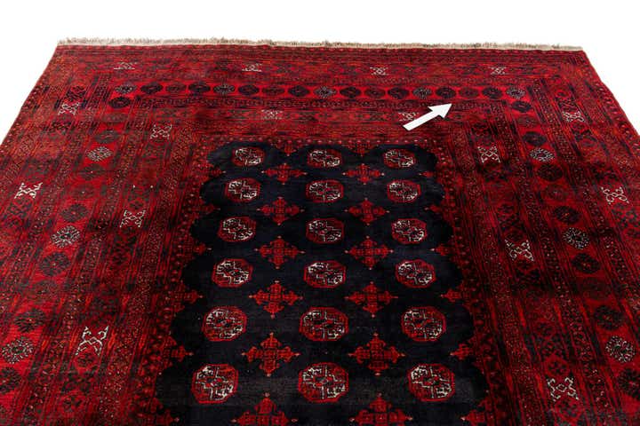 7' 11 x 9' 9 Hand Knotted Afghan Akhche Wool Rug