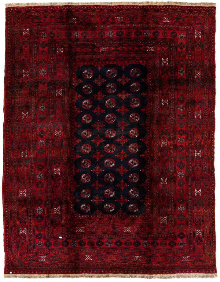 7' 11 x 9' 9 Hand Knotted Afghan Akhche Wool Rug