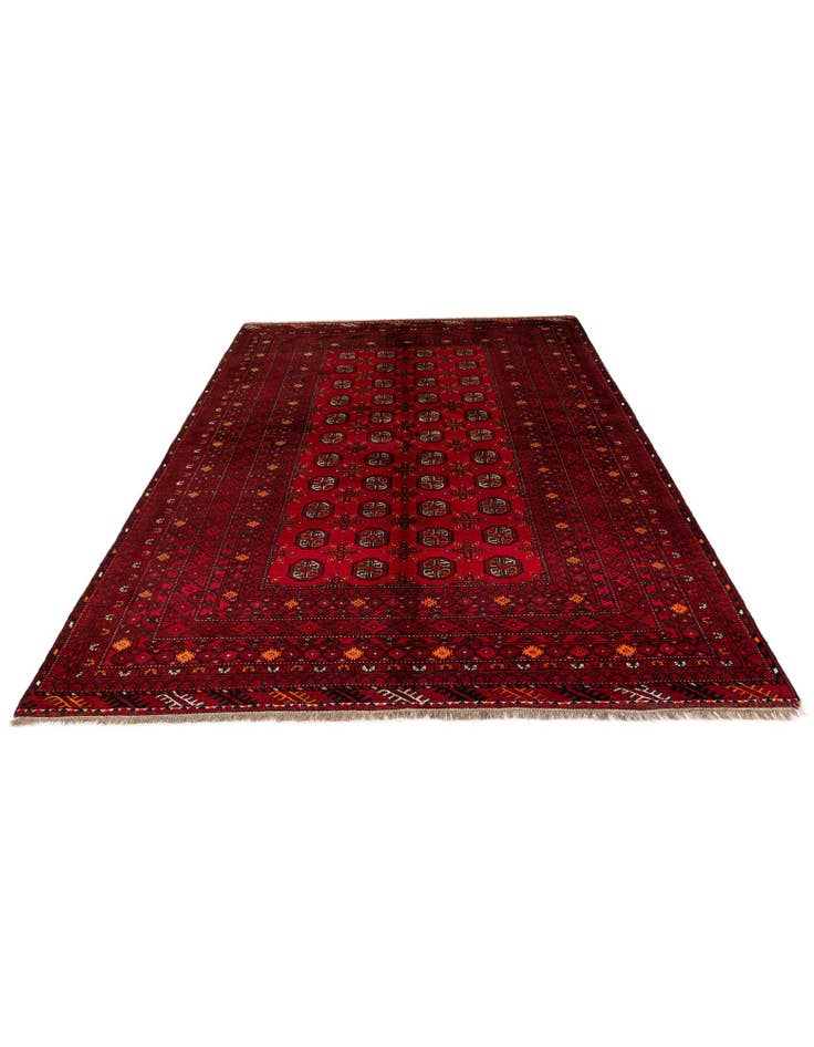 Detail image of 5' 9 x 7' 11 Hand Knotted Afghan Akhche Wool Rug