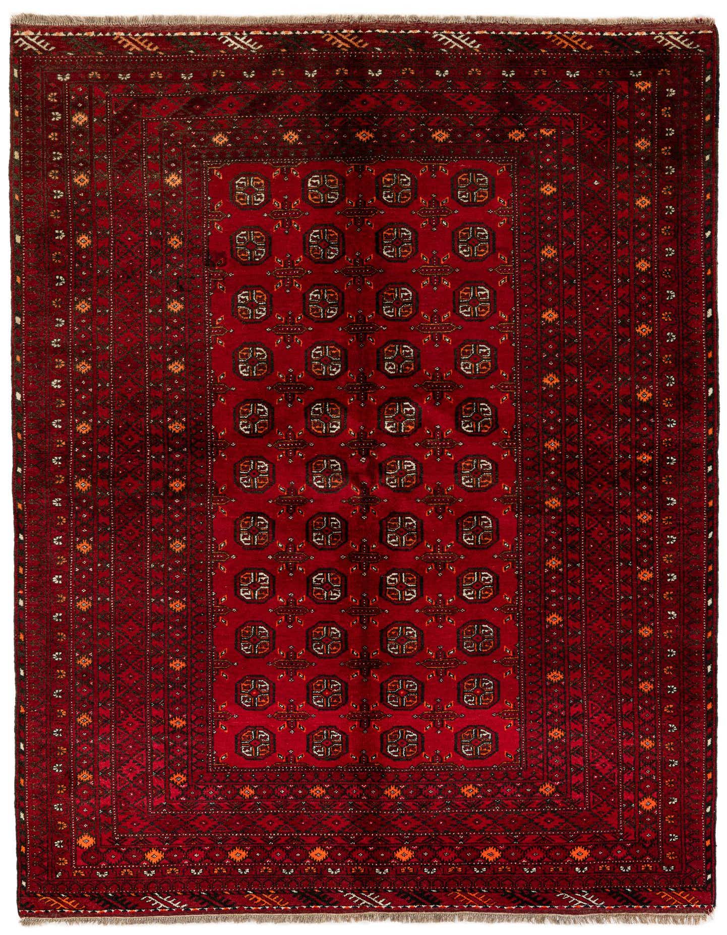 5' 9 x 7' 11 Hand Knotted Afghan Akhche Wool Rug