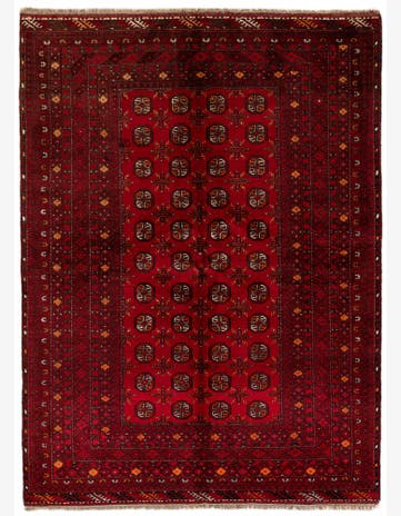 5' 9 x 7' 11 Hand Knotted Afghan Akhche Wool Rug