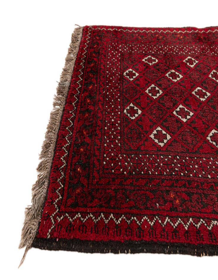 Detail image of 2' 6 x 4' 11  Hand Knotted Afghan Akhche Wool Rug