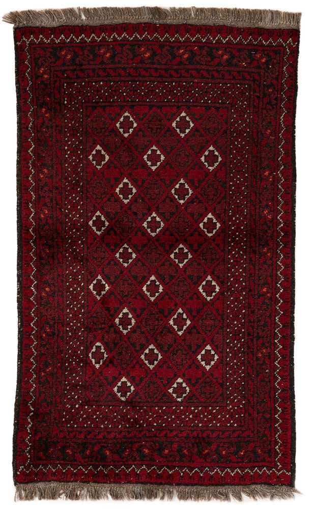 2' 6 x 4' 11 Hand Knotted Afghan Akhche Wool Rug