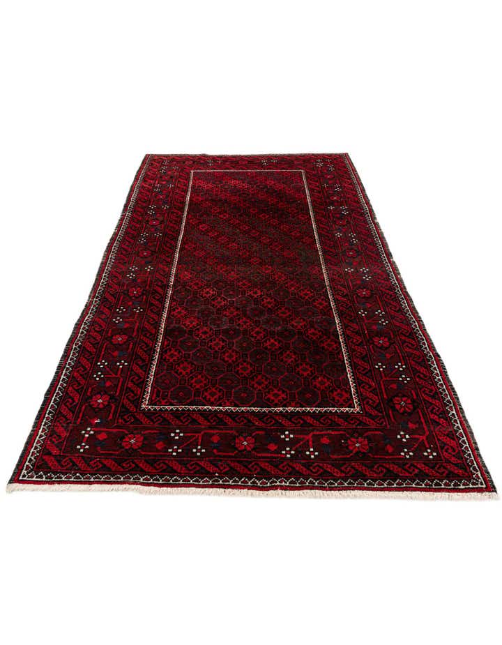 3' 5 x 6' 6 Hand Knotted Afghan Akhche Wool Rug
