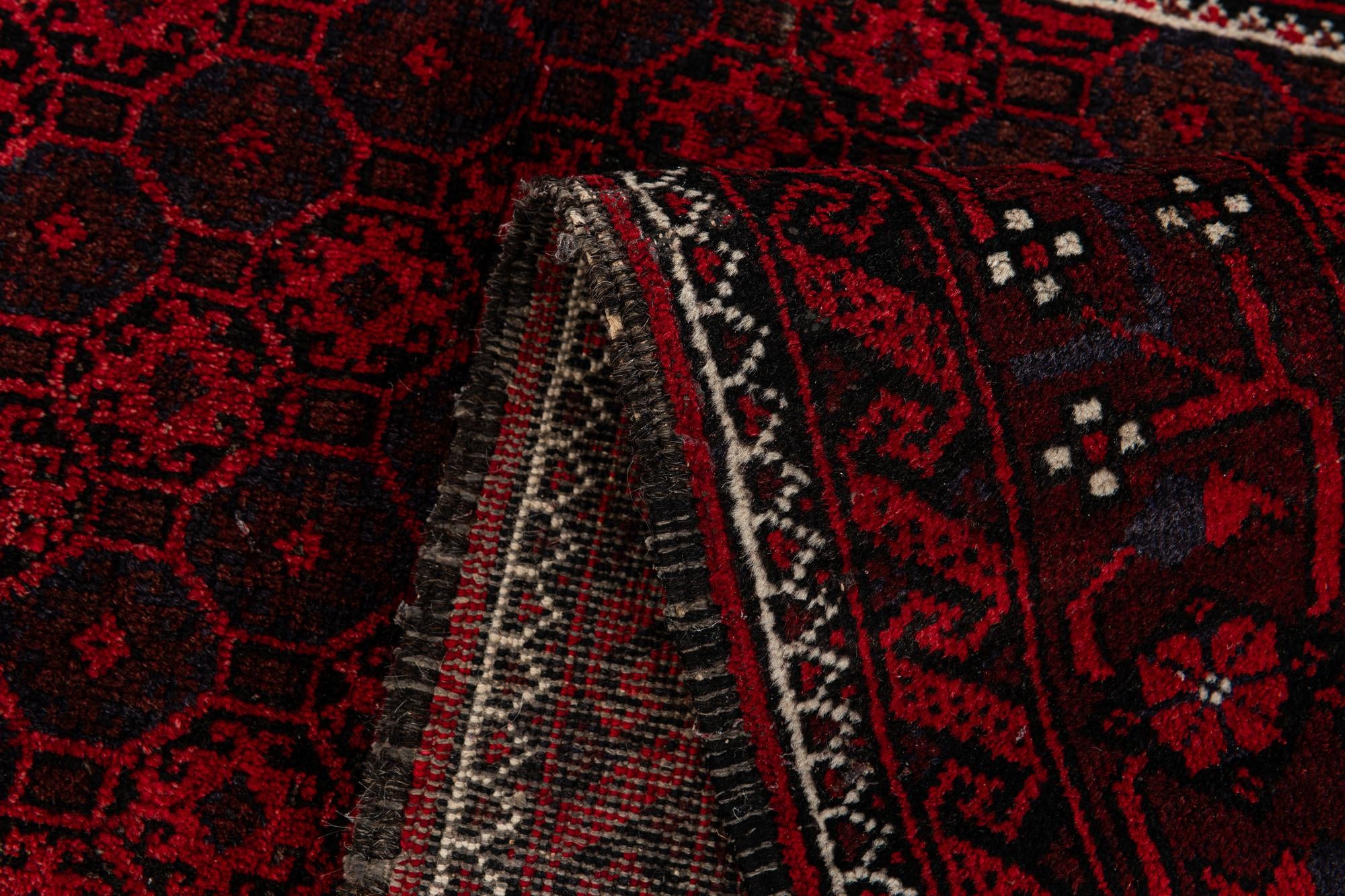 3' 5 x 6' 6 Hand Knotted Afghan Akhche Wool Rug