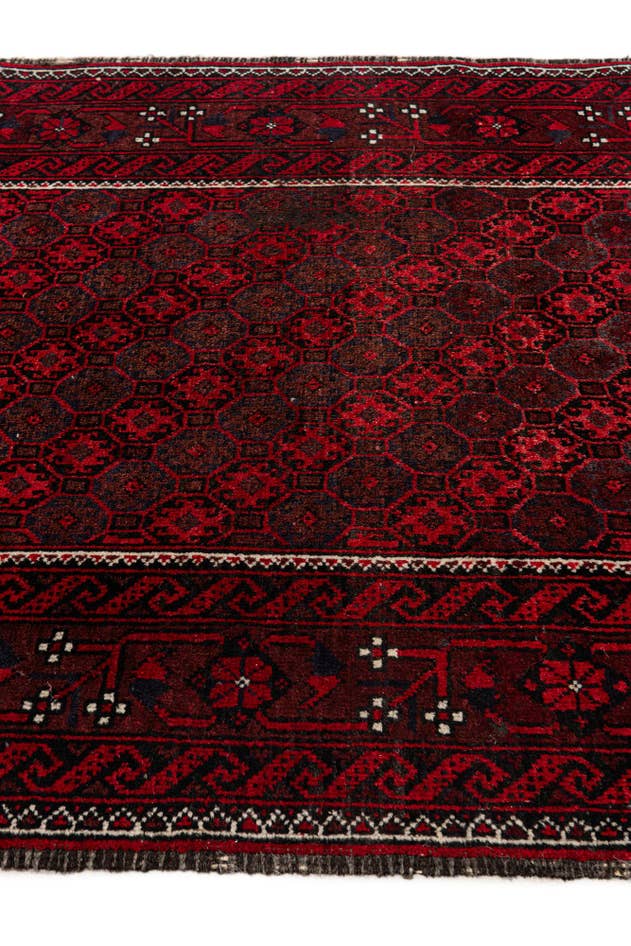 Detail image of 3' 5 x 6' 6 Hand Knotted Afghan Akhche Wool Rug