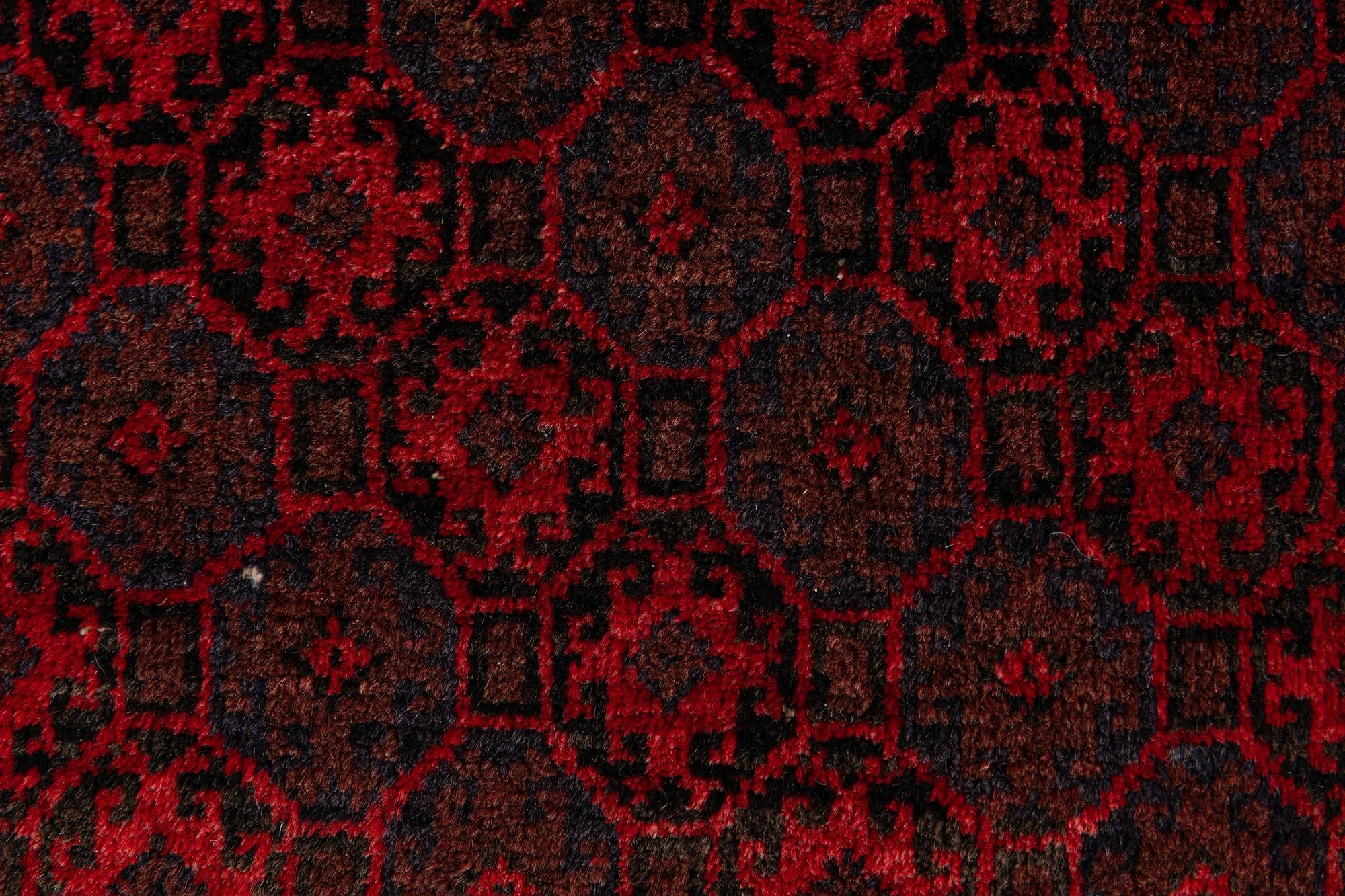 3' 5 x 6' 6 Hand Knotted Afghan Akhche Wool Rug