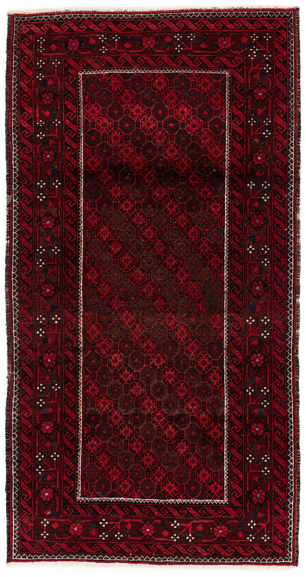 3' 5 x 6' 6 Hand Knotted Afghan Akhche Wool Rug